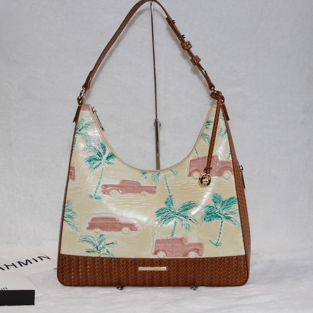 BRAHMIN Tabitha Shoulder Bag Honey Brown Copa Cabana Leather Purse